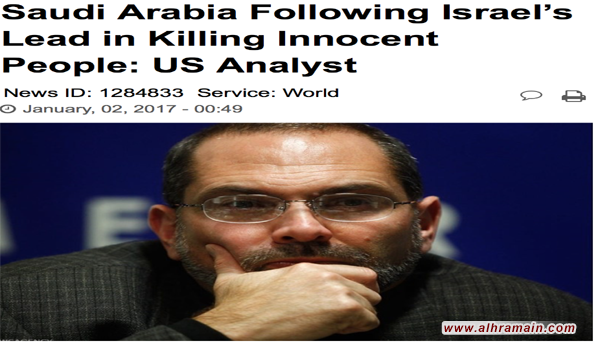 محلّل سياسي أمريكي: السعودية على خطى اسرائيل في قتل الأبرياء