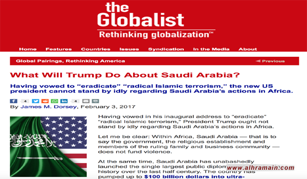 موقع “غلوباليست”: لايمكن لونالد ترامب أن يقف متفرّجا على نشاطات السعودية في أفريقيا